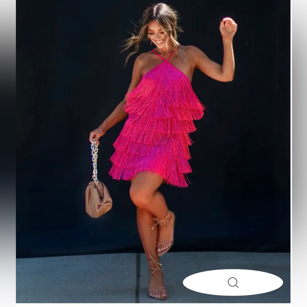 ROXIE FRINGE MINI DRESS - Vici Collection
